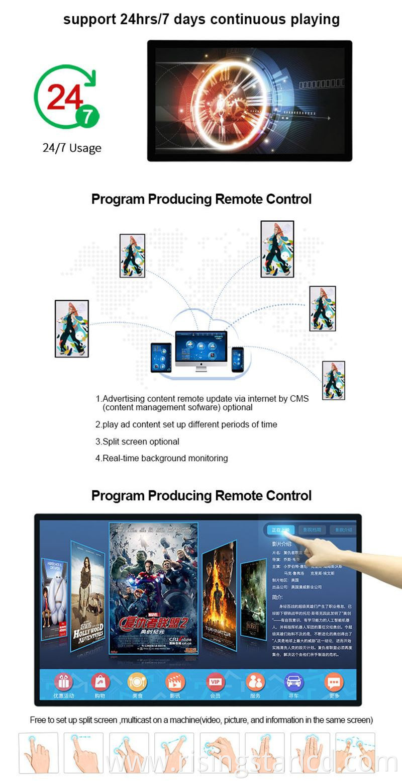 65 embedded indoor touch monitor